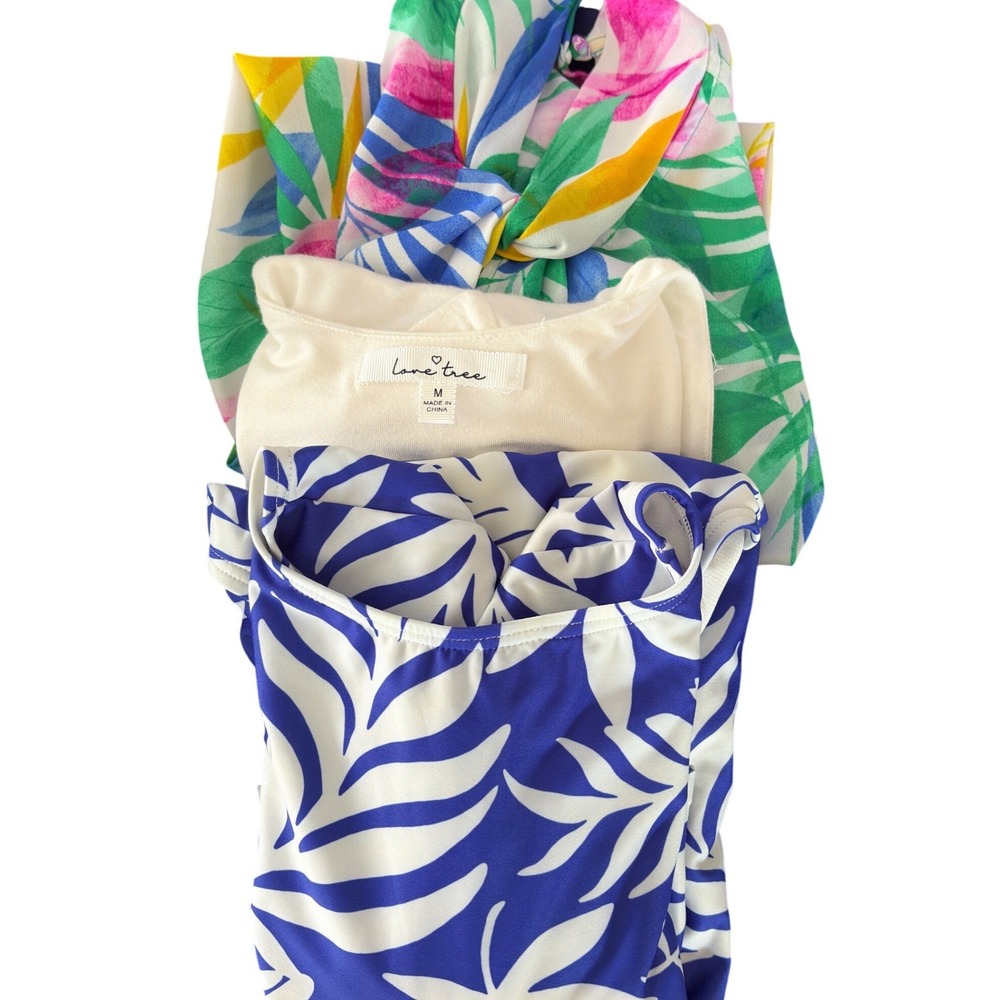 Kate Spade Womens Bundle 3pc M L Bodysuit Tropical Resort Tops Mixed